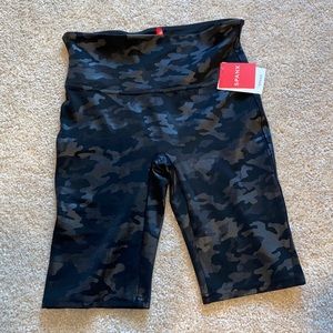 Spanx Camo Faux Leather Bike Shorts